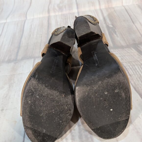 Harley Davidson Women's Gillian Tan Leather Strappy Studded Heels Size 8.5 - Picture 8 of 10